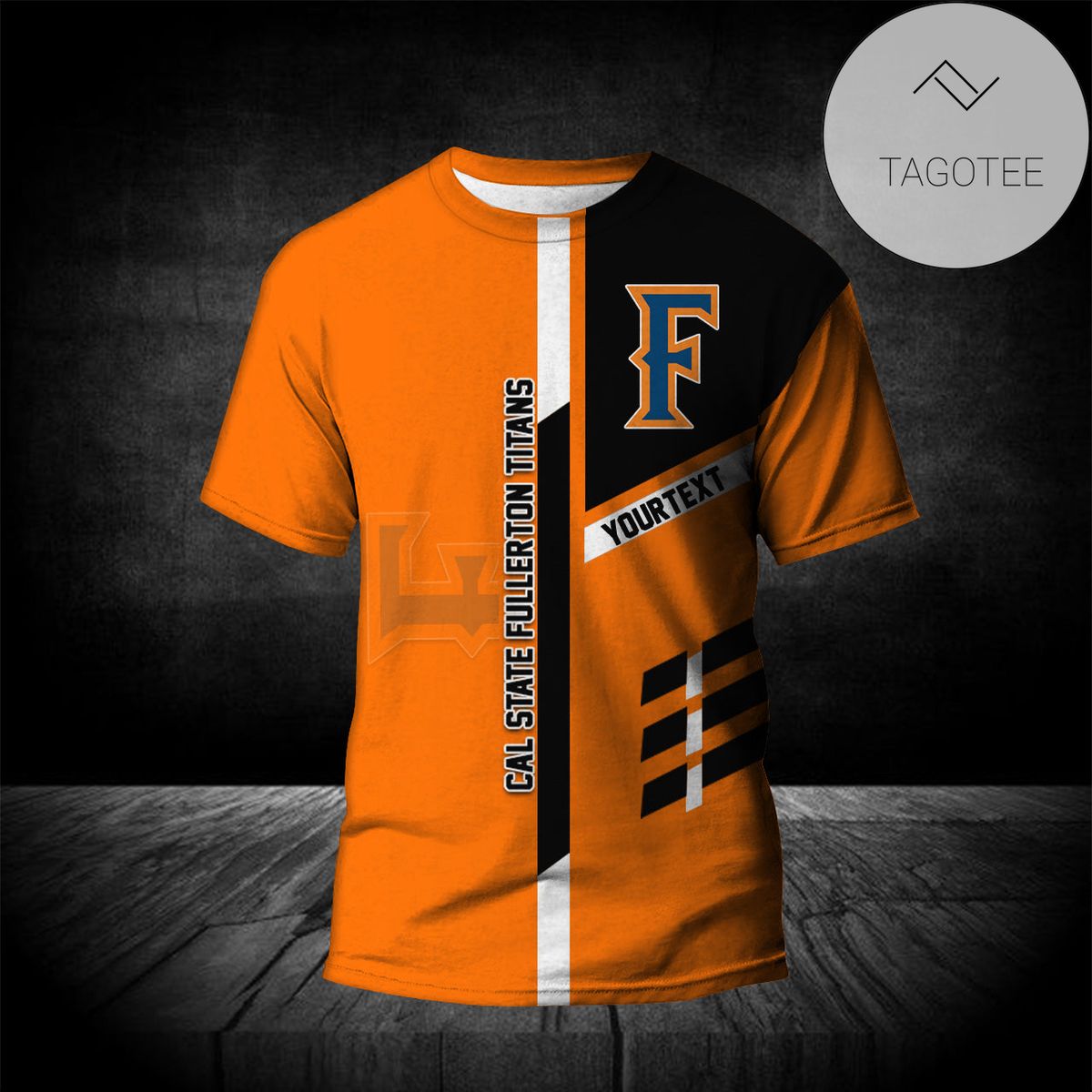 Cal State Fullerton Titans Personalized Custom Text All Over Print T-shirt – NCAA Cal State Fullerton Titans Personalized Custom Text All Over Print T-shirt – NCAA
