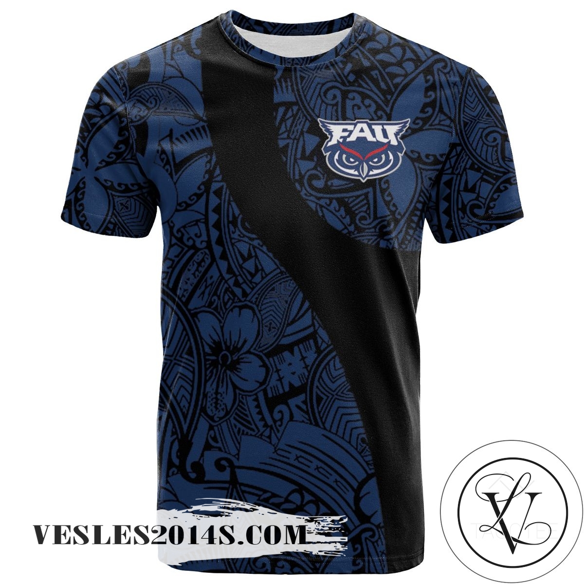 Florida-Atlantic-Owls-All-Over-Print-T-shirt-Polynesian-–-NCAA-1