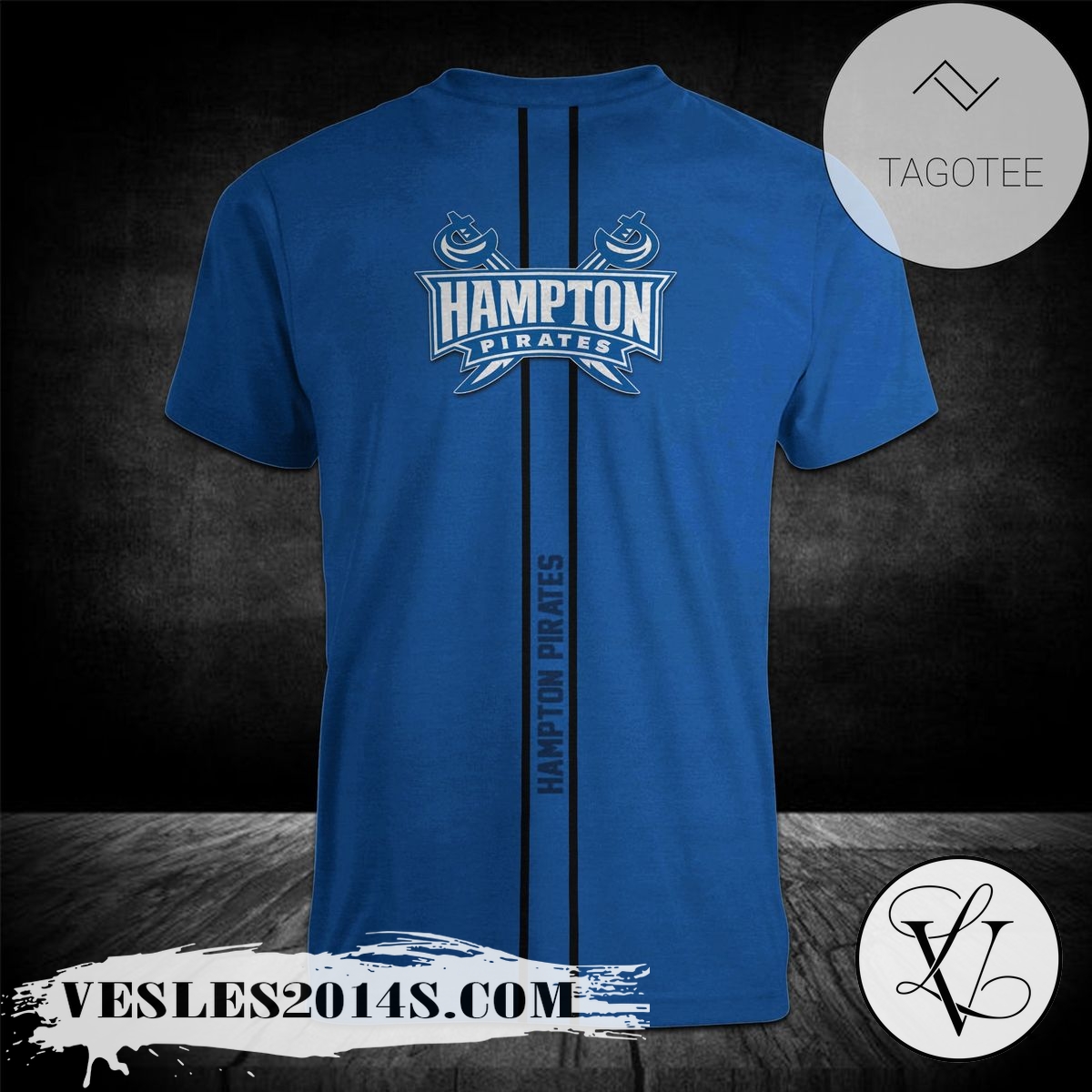 Hampton-Pirates-Personalized-Custom-Text-All-Over-Print-T-shirt-–-NCAA-1