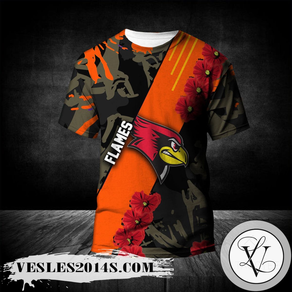 Illinois-Chicago Flames All Over Print T-shirt Sport Style Keep Go on – NCAA Illinois-Chicago Flames All Over Print T-shirt Sport Style Keep Go on – NCAA