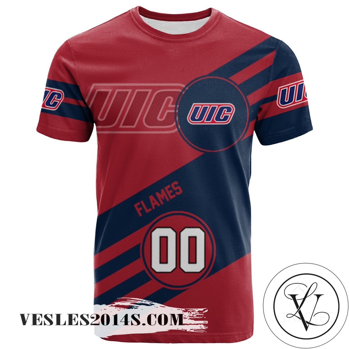 Illinois-Chicago Flames All Over Print T-shirt Sport Style Logo – NCAA Illinois-Chicago Flames All Over Print T-shirt Sport Style Logo – NCAA