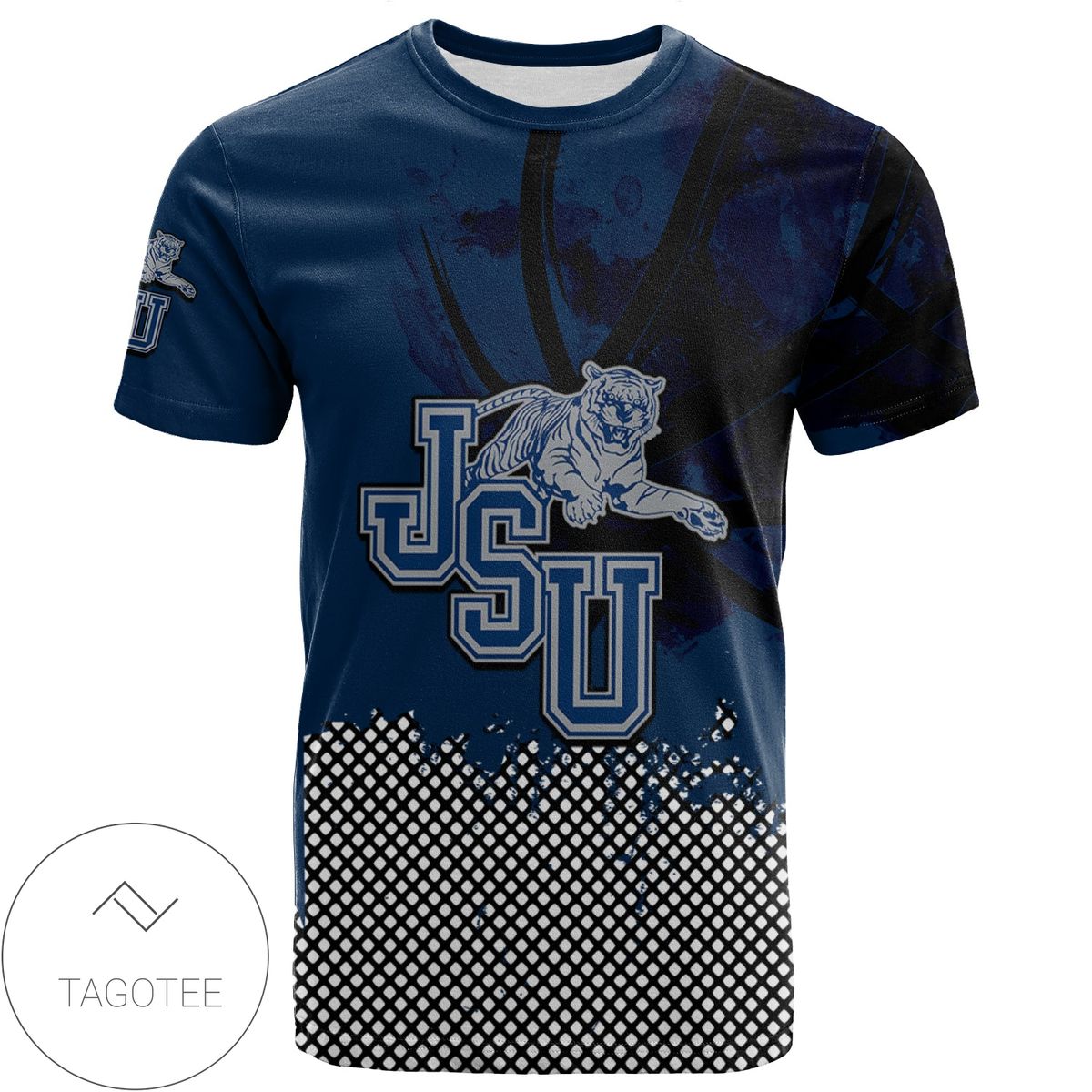 Jackson State Tigers All Over Print T-shirt Men’s Basketball Net Grunge Pattern – NCAA Jackson State Tigers All Over Print T-shirt Men’s Basketball Net Grunge Pattern – NCAA