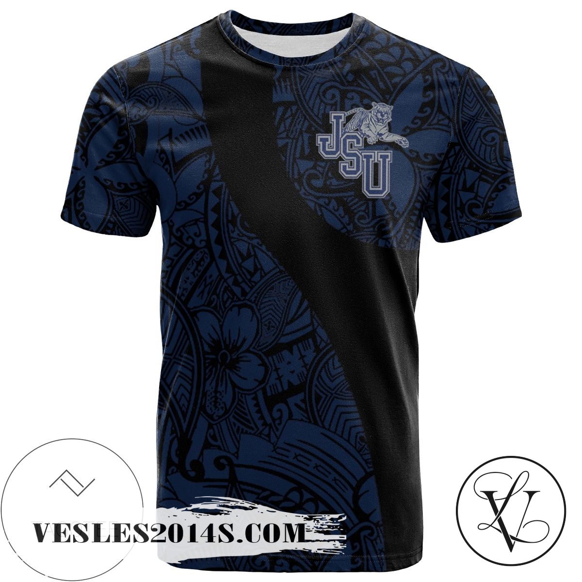 Jackson State Tigers All Over Print T-shirt Polynesian – NCAA Jackson State Tigers All Over Print T-shirt Polynesian – NCAA