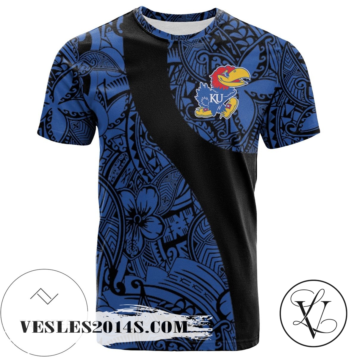 Kansas Jayhawks All Over Print T-shirt Polynesian – NCAA Kansas Jayhawks All Over Print T-shirt Polynesian – NCAA
