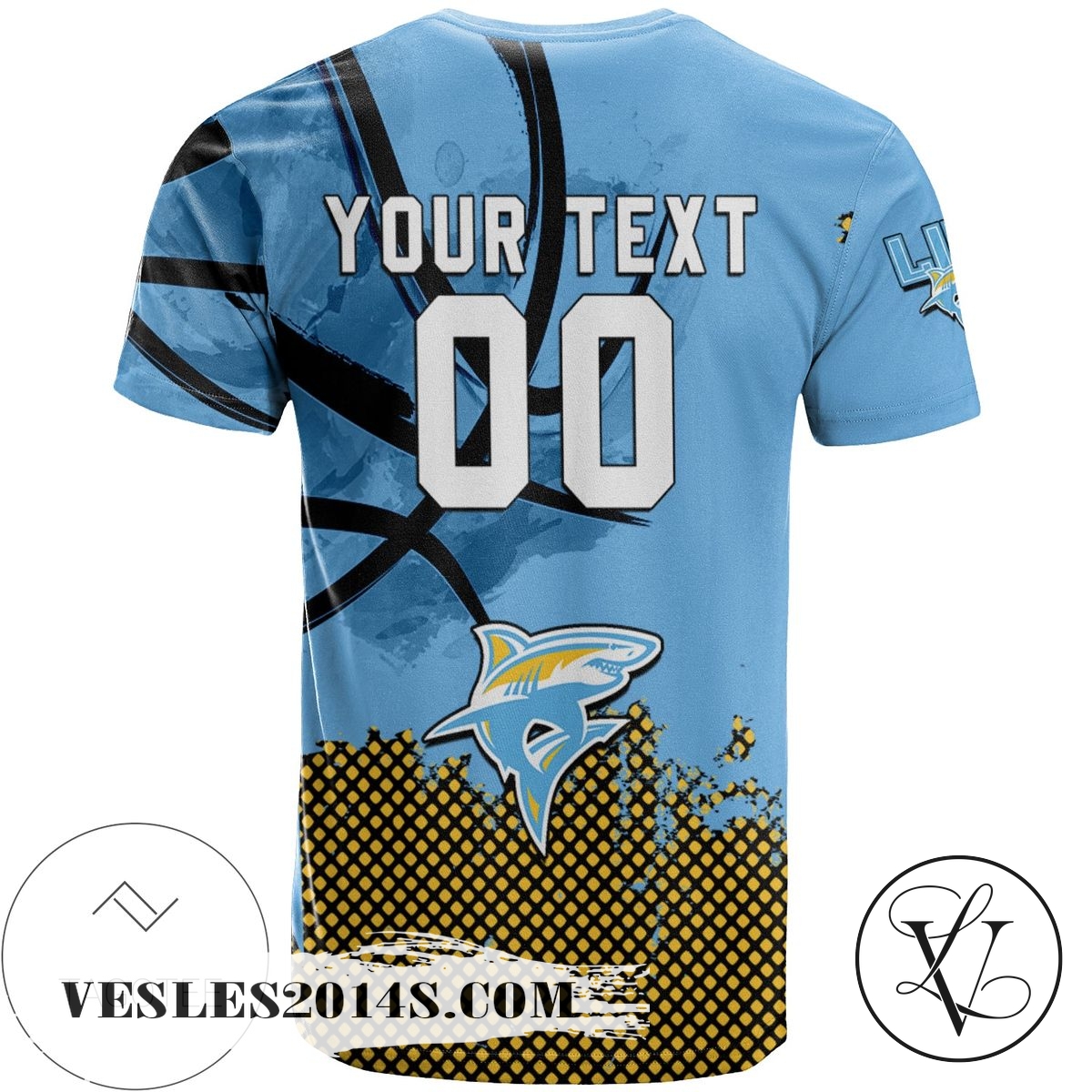 LIU-Sharks-All-Over-Print-T-shirt-Mens-Basketball-Net-Grunge-Pattern-–-NCAA-1