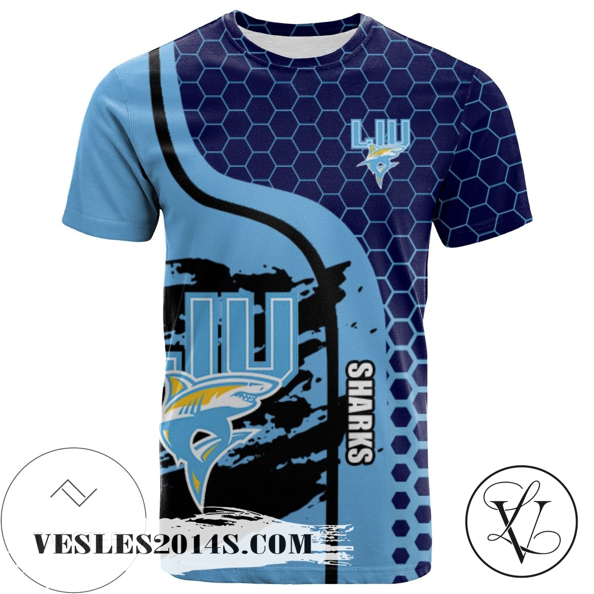 LIU Sharks All Over Print T-shirt My Team Sport Style – NCAA LIU Sharks All Over Print T-shirt My Team Sport Style – NCAA
