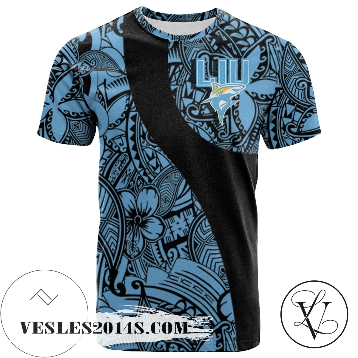 LIU-Sharks-All-Over-Print-T-shirt-Polynesian-–-NCAA-1