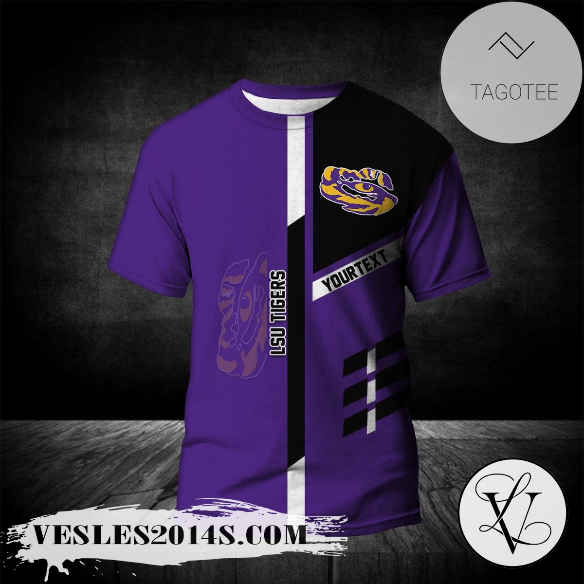 LSU Tigers Personalized Custom Text All Over Print T-shirt – NCAA LSU Tigers Personalized Custom Text All Over Print T-shirt – NCAA