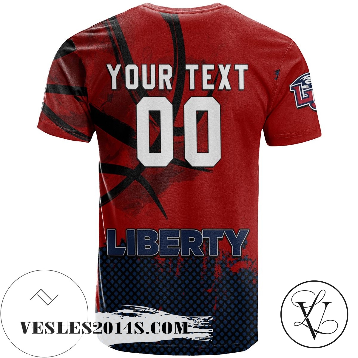 Liberty-Flames-All-Over-Print-T-shirt-Mens-Basketball-Net-Grunge-Pattern-–-NCAA-1