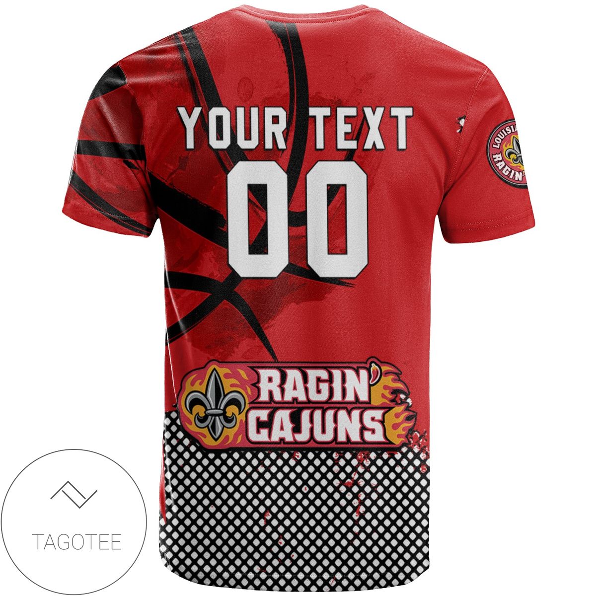 Louisiana-Ragin-Cajuns-All-Over-Print-T-shirt-Mens-Basketball-Net-Grunge-Pattern-–-NCAA-1