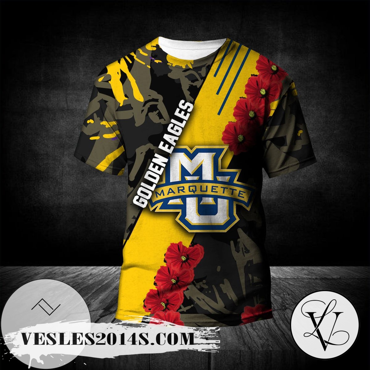 Marquette-Golden-Eagles-All-Over-Print-T-shirt-Sport-Style-Keep-Go-on-–-NCAA-1
