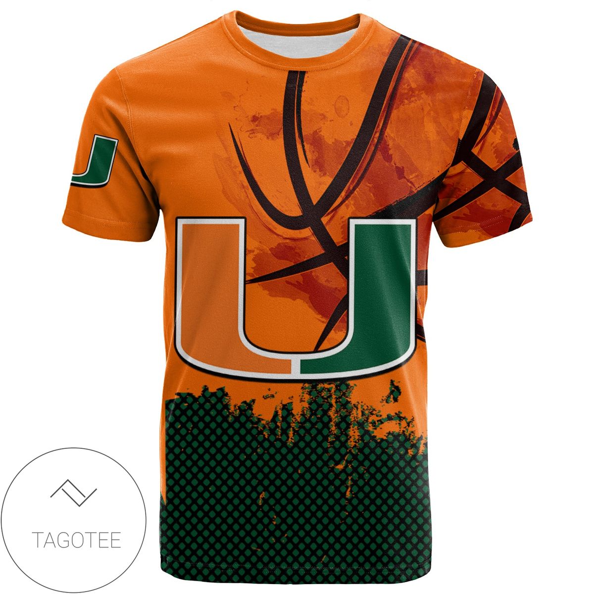 Miami Hurricanes All Over Print T-shirt Men’s Basketball Net Grunge Pattern – NCAA Miami Hurricanes All Over Print T-shirt Men’s Basketball Net Grunge Pattern – NCAA
