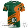 Miami Hurricanes All Over Print T-shirt Sport Style Logo – NCAA
