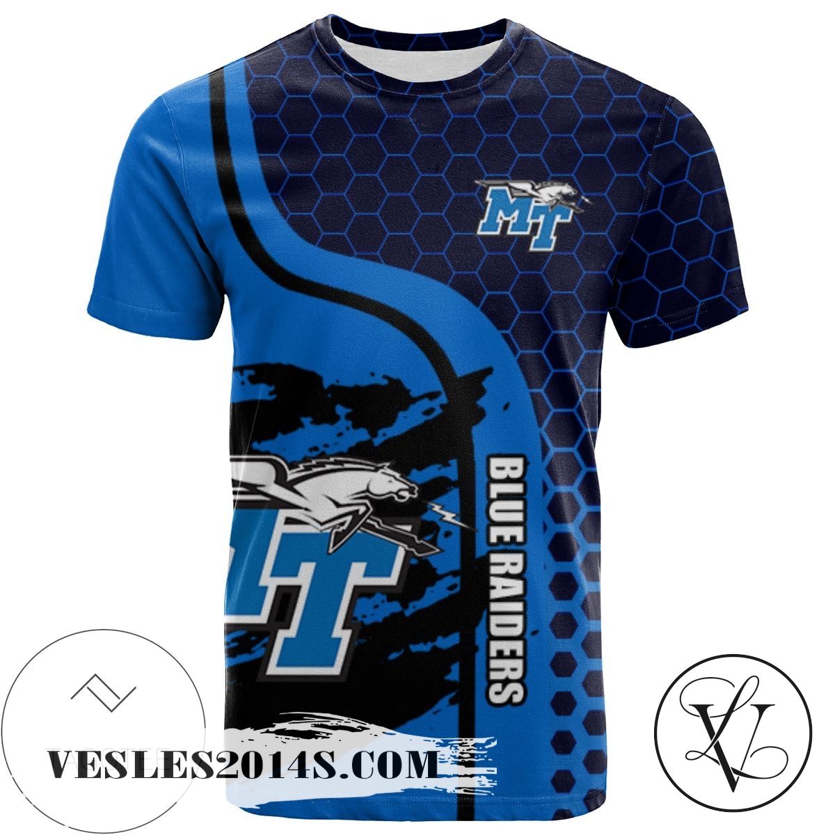 Middle Tennessee Blue Raiders All Over Print T-shirt My Team Sport Style – NCAA Middle Tennessee Blue Raiders All Over Print T-shirt My Team Sport Style – NCAA