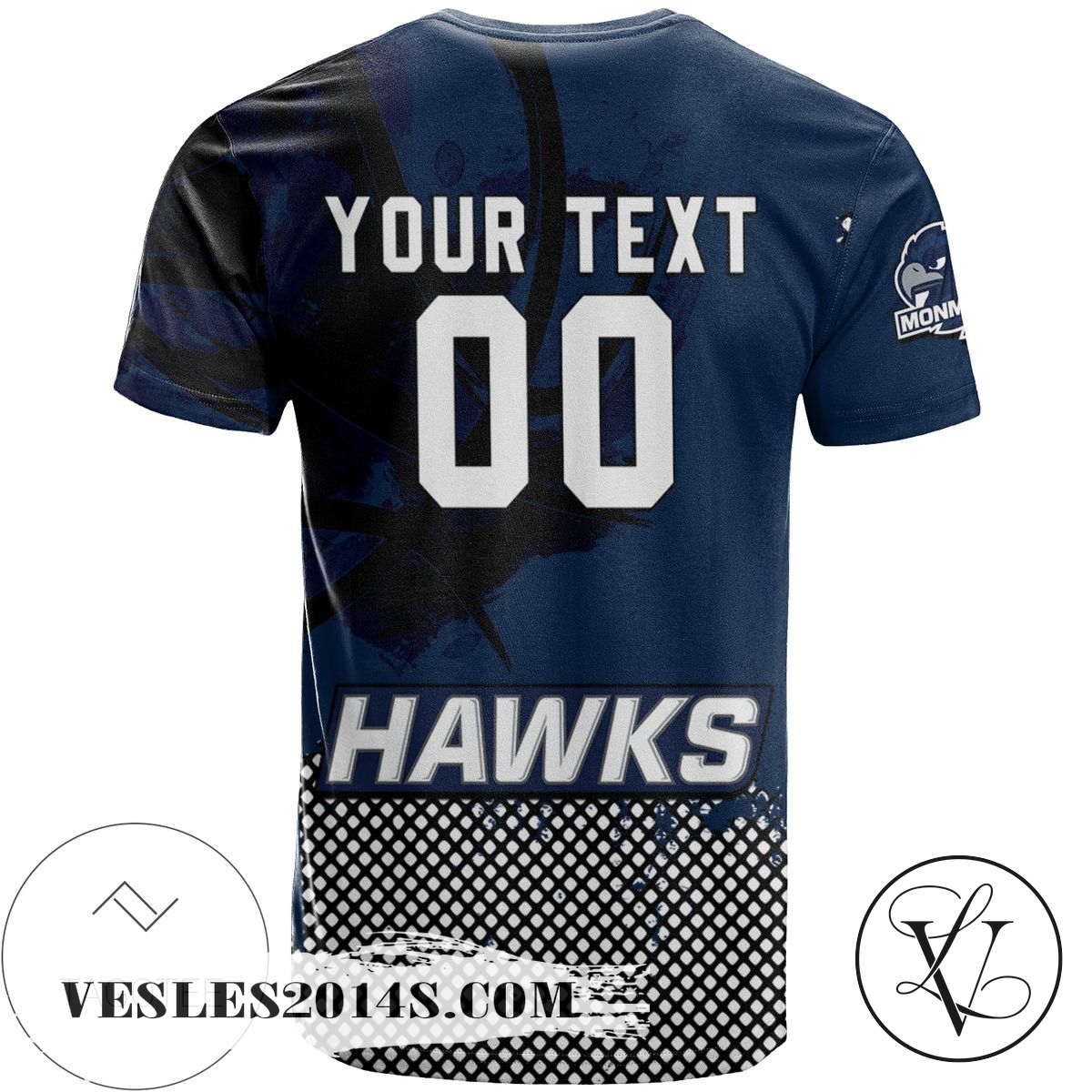 Monmouth-Hawks-All-Over-Print-T-shirt-Mens-Basketball-Net-Grunge-Pattern-–-NCAA-1