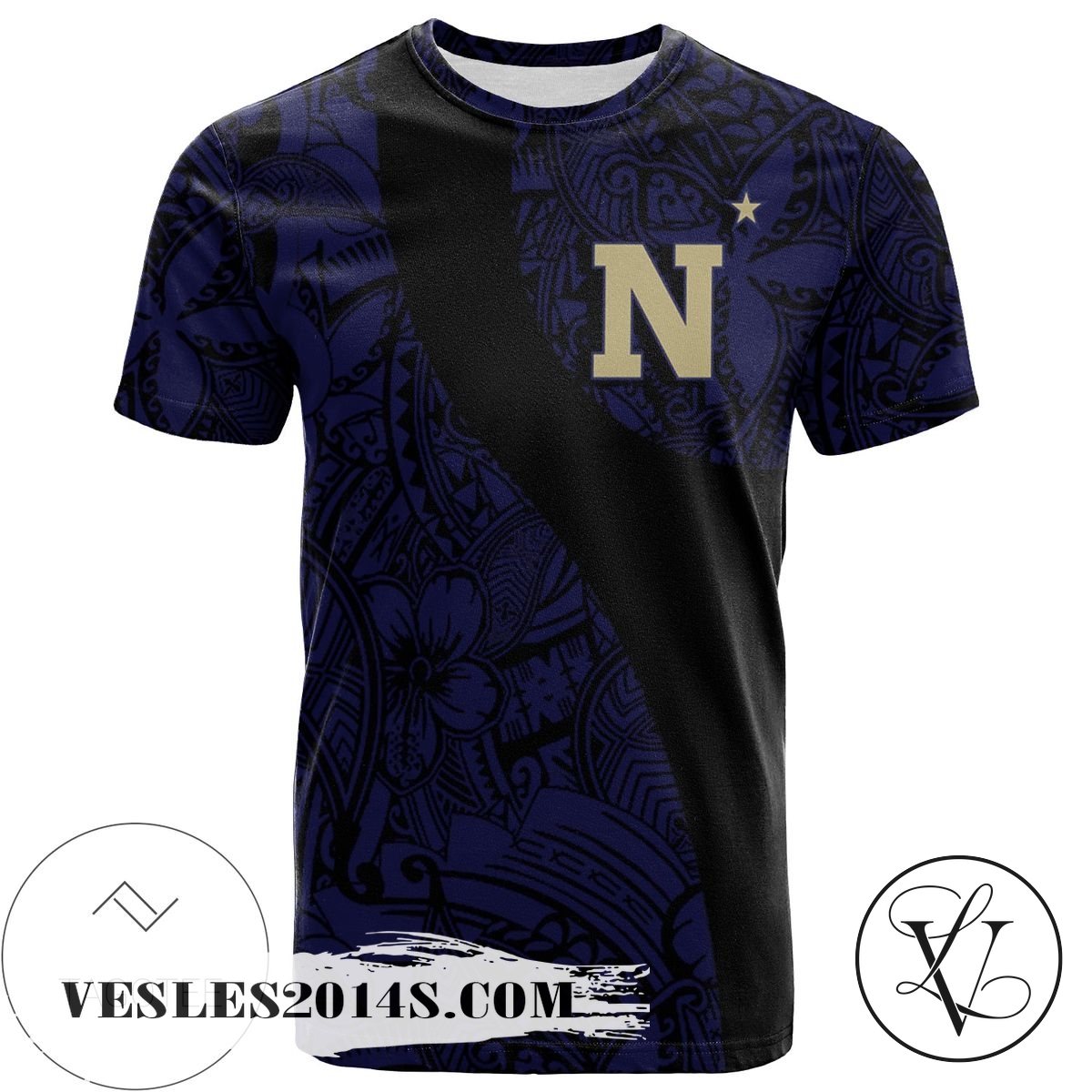 Navy Midshipmen All Over Print T-shirt Polynesian – NCAA Navy Midshipmen All Over Print T-shirt Polynesian – NCAA