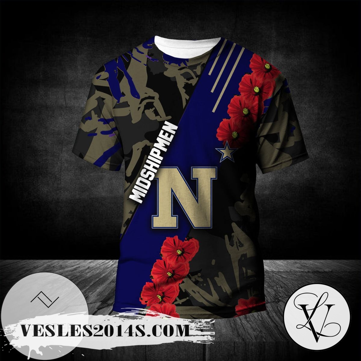 Navy-Midshipmen-All-Over-Print-T-shirt-Sport-Style-Keep-Go-On-–-NCAA-1