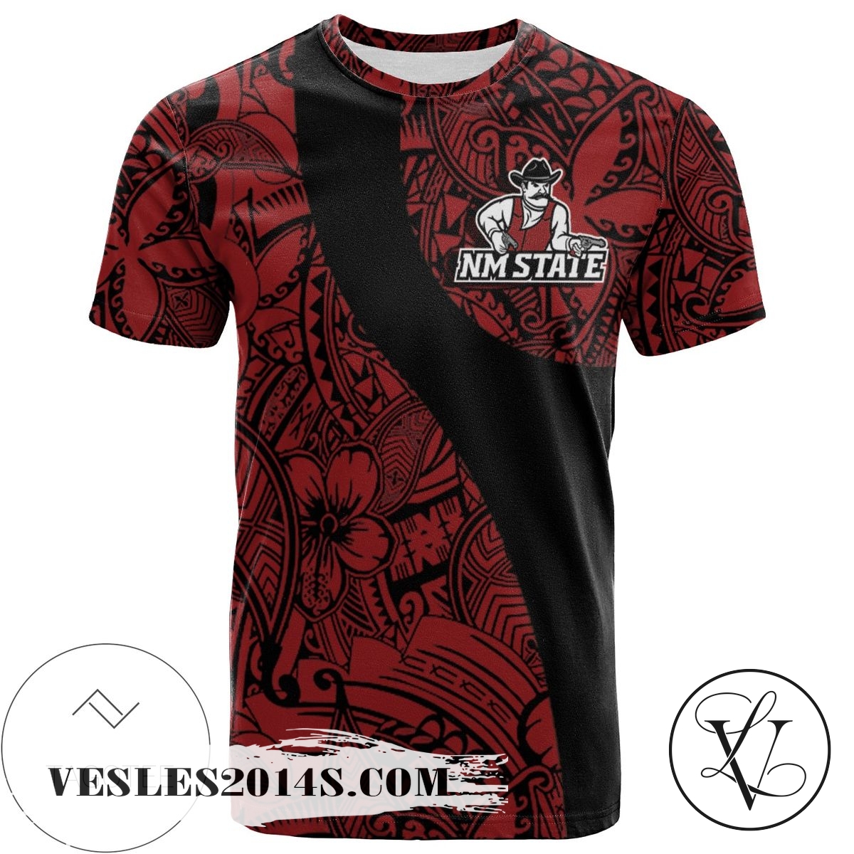 New Mexico State Aggies All Over Print T-shirt Polynesian – NCAA New Mexico State Aggies All Over Print T-shirt Polynesian – NCAA