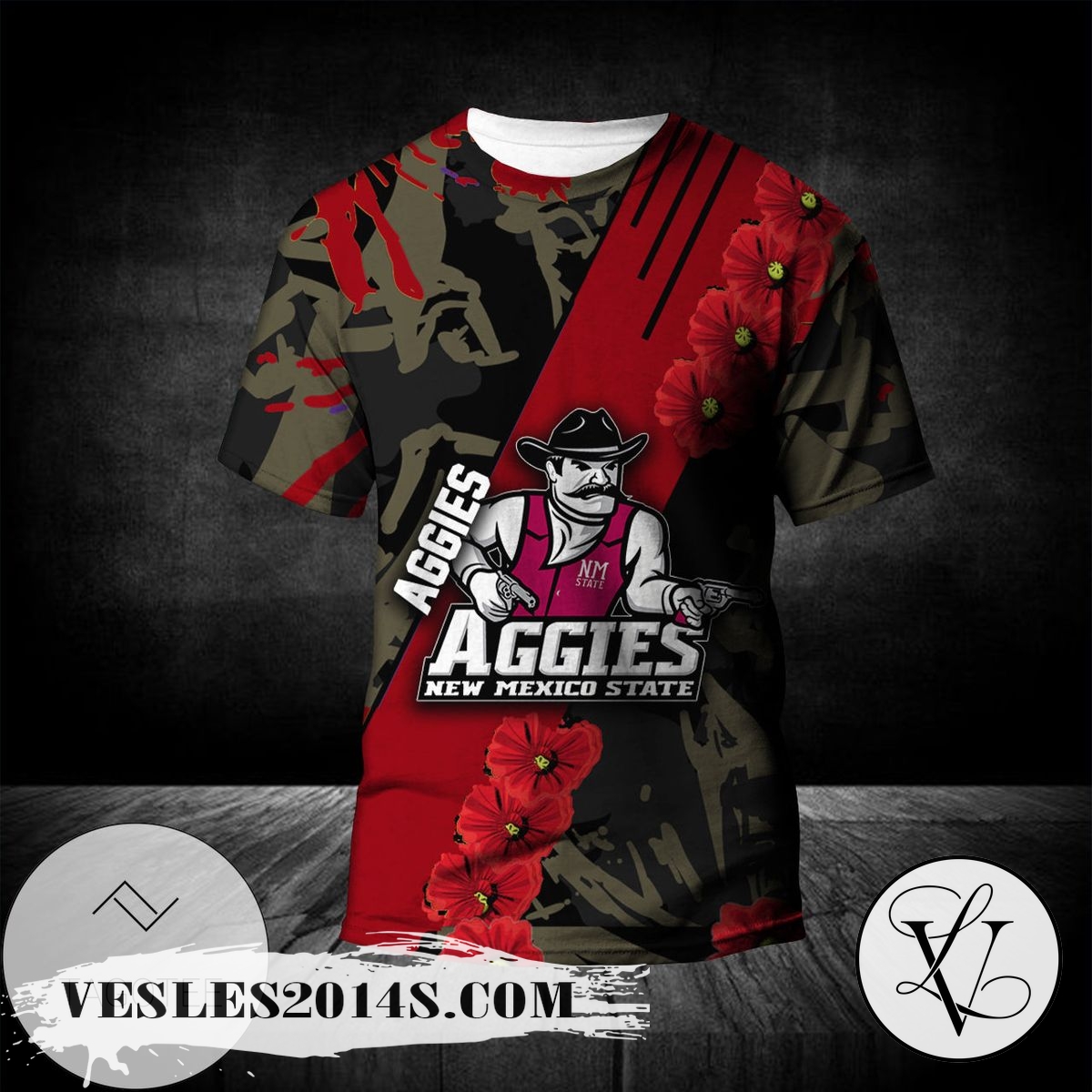 New Mexico State Aggies All Over Print T-shirt Sport Style Keep Go On – NCAA New Mexico State Aggies All Over Print T-shirt Sport Style Keep Go On – NCAA