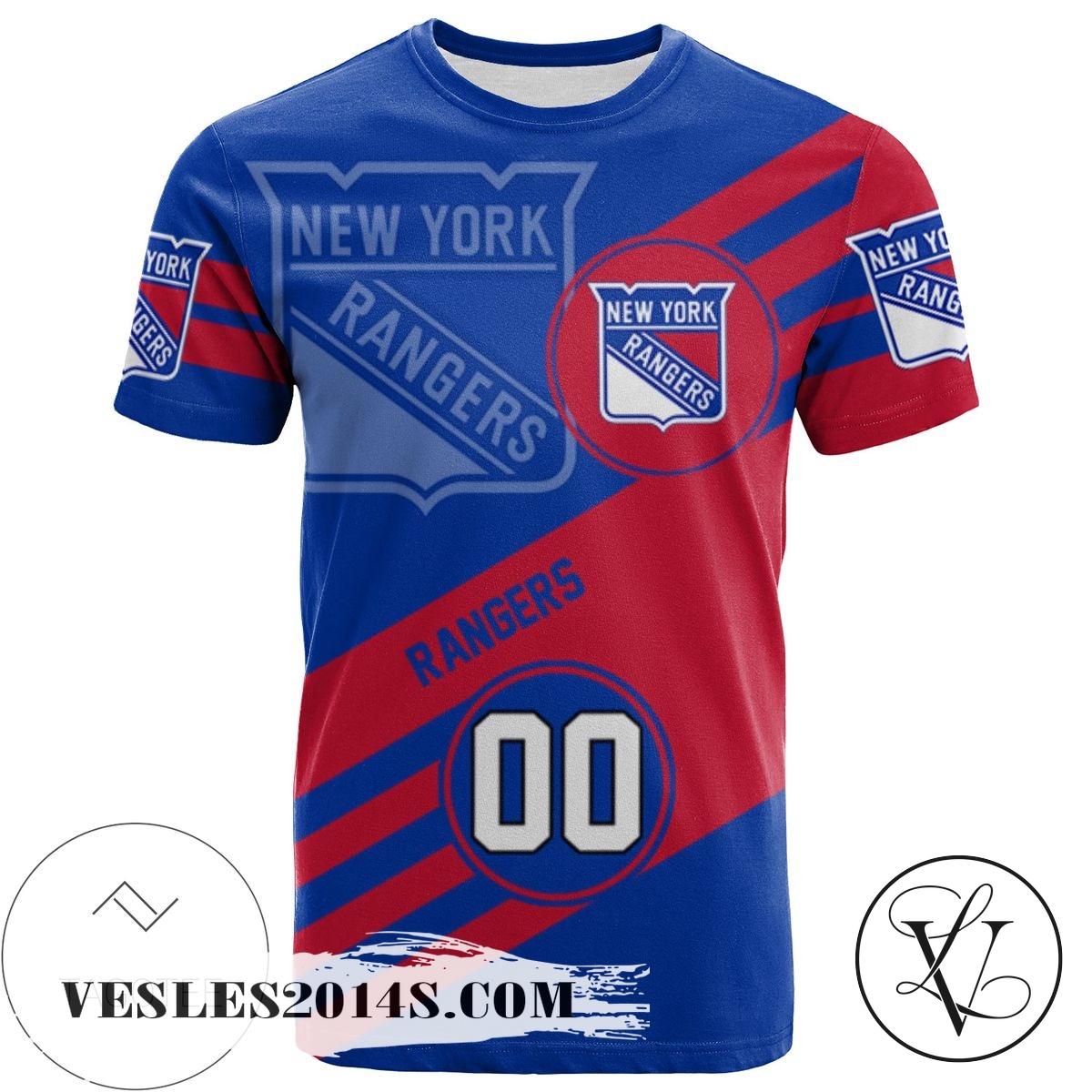 New York Rangers All Over Print T-shirt Sport Style Logo – NHL New York Rangers All Over Print T-shirt Sport Style Logo – NHL