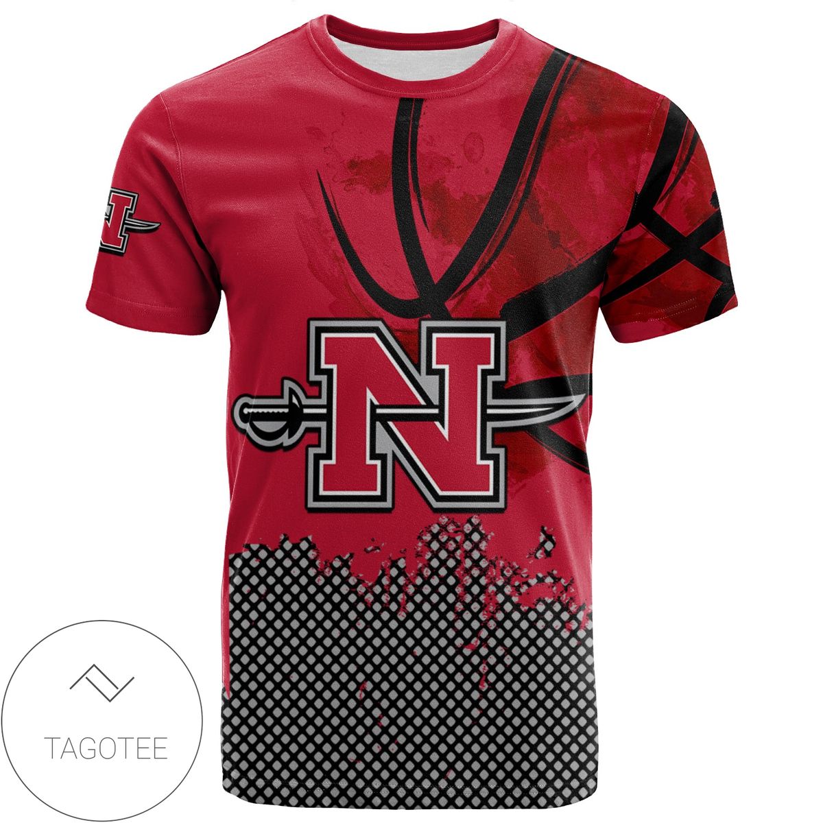 Nicholls Colonels All Over Print T-shirt Men’s Basketball Net Grunge Pattern – NCAA Nicholls Colonels All Over Print T-shirt Men’s Basketball Net Grunge Pattern – NCAA