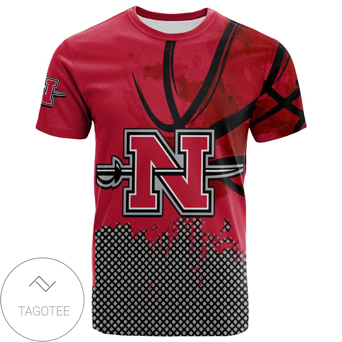 Nicholls State Colonels All Over Print T-shirt Men’s Basketball Net Grunge Pattern – NCAA Nicholls State Colonels All Over Print T-shirt Men’s Basketball Net Grunge Pattern – NCAA