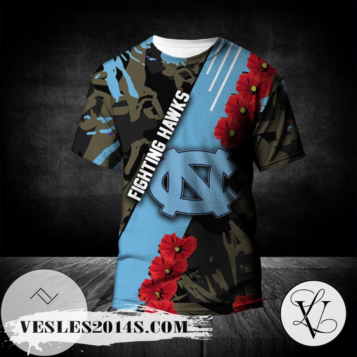 North Dakota Fighting Hawks All Over Print T-shirt Sport Style Keep Go on – NCAA North Dakota Fighting Hawks All Over Print T-shirt Sport Style Keep Go on – NCAA