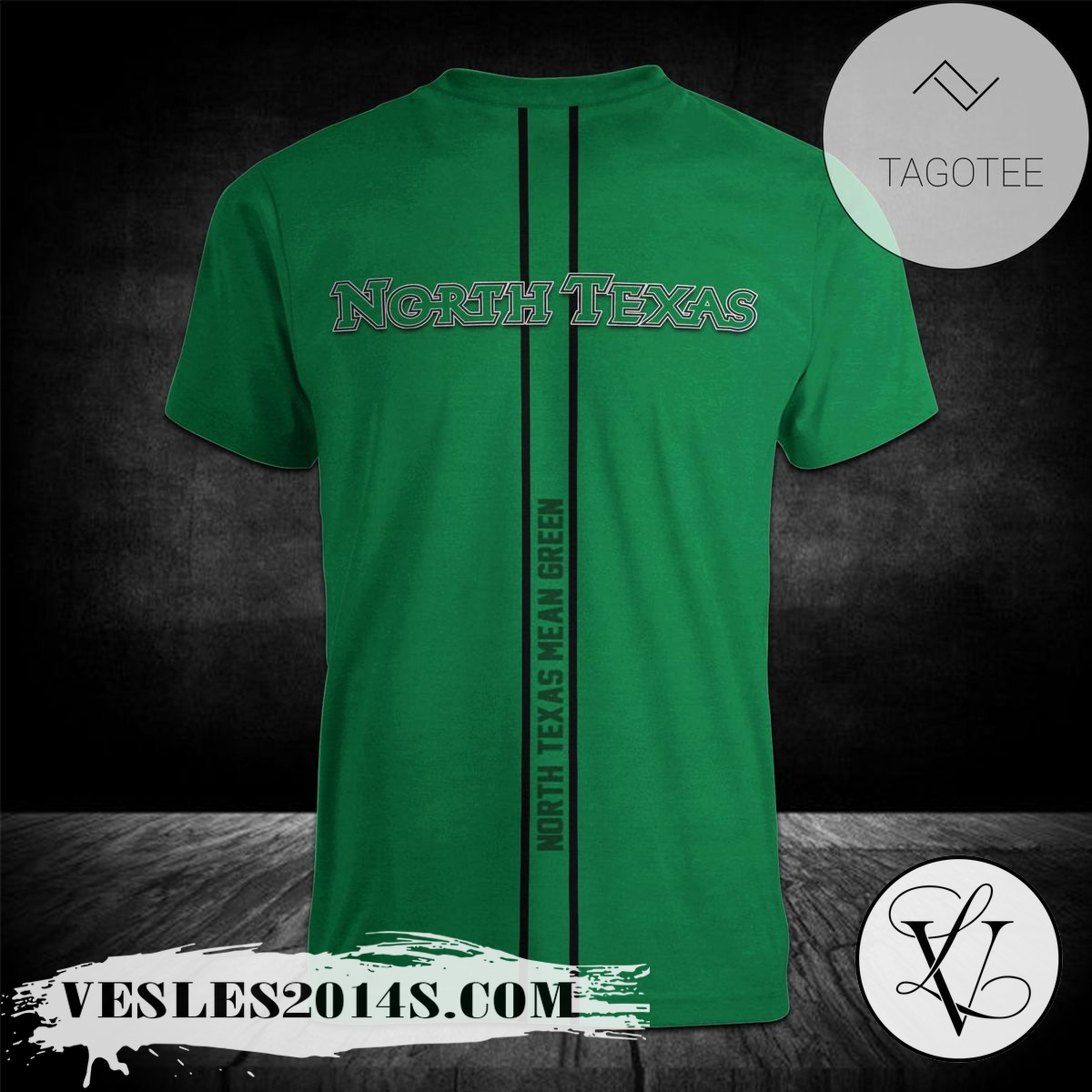 North-Texas-Mean-Green-Personalized-Custom-Text-All-Over-Print-T-shirt-–-NCAA-1