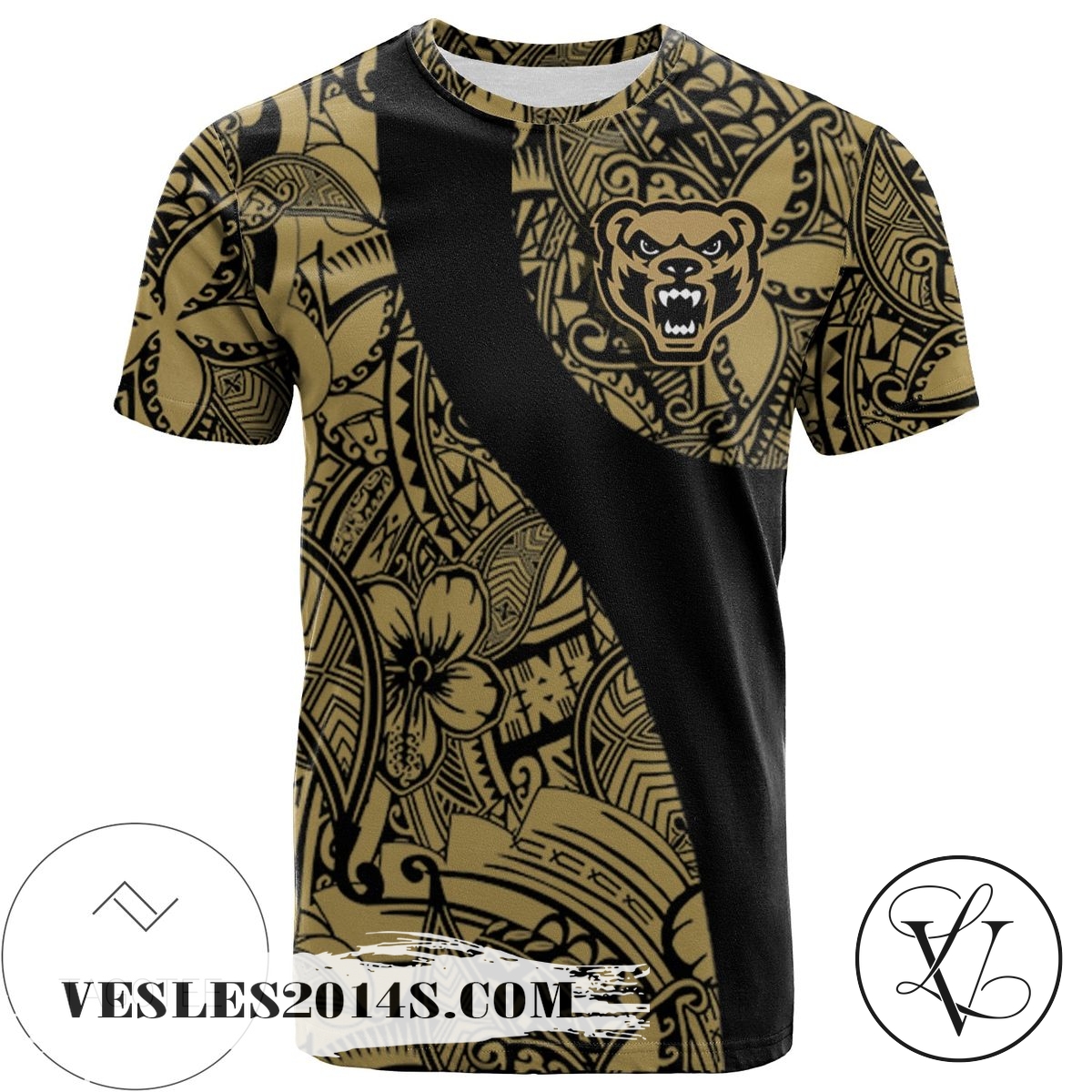 Oakland Golden Grizzlies All Over Print T-shirt Polynesian – NCAA Oakland Golden Grizzlies All Over Print T-shirt Polynesian – NCAA