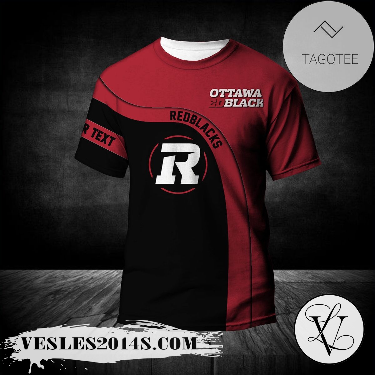 Ottawa RedBlacks T-shirt Curve Personalized Custom Text – CA FOOTBALL Ottawa RedBlacks T-shirt Curve Personalized Custom Text – CA FOOTBALL