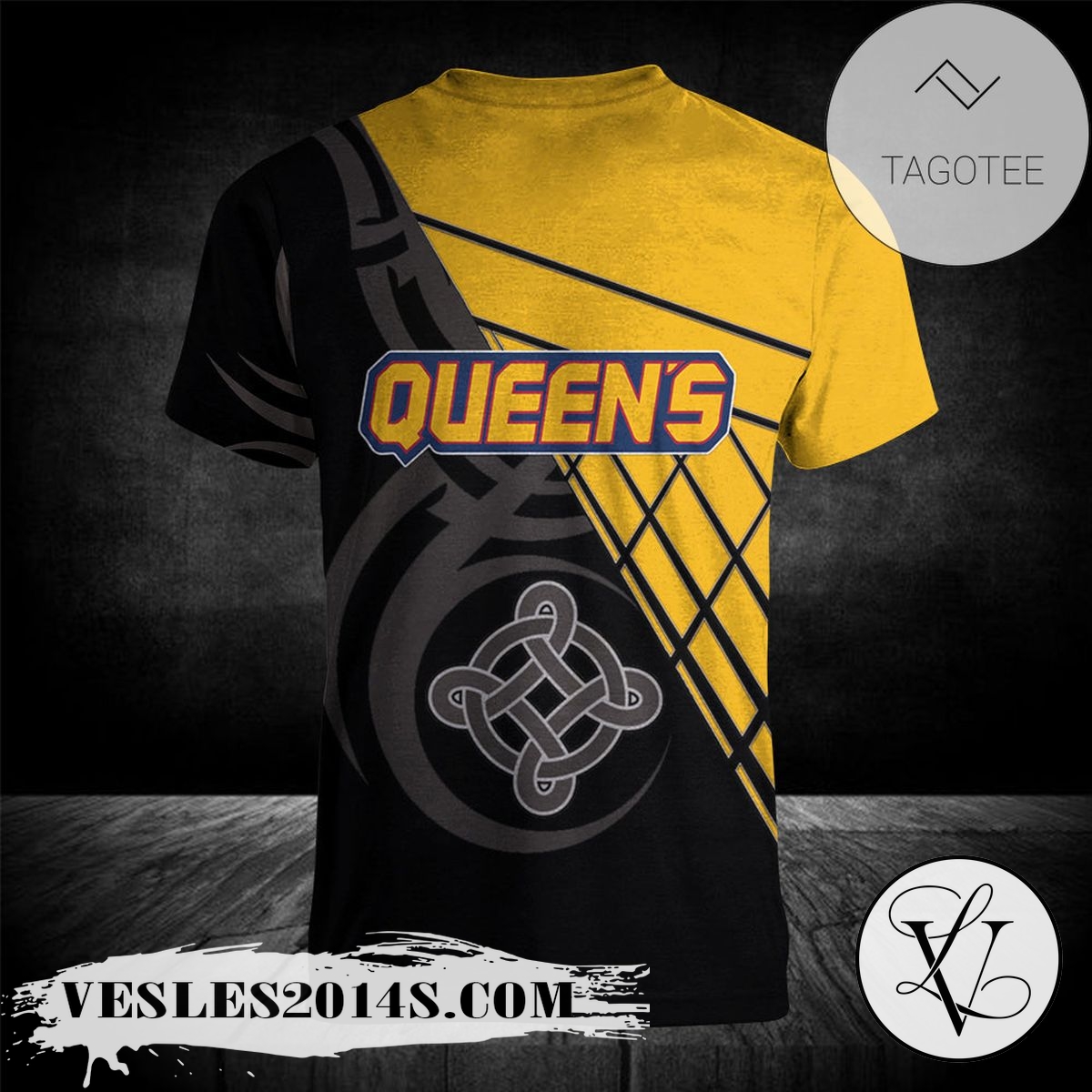Queens-Golden-Gaels-T-Shirt-Celtic-Custom-Text-–-CA-CIS-1