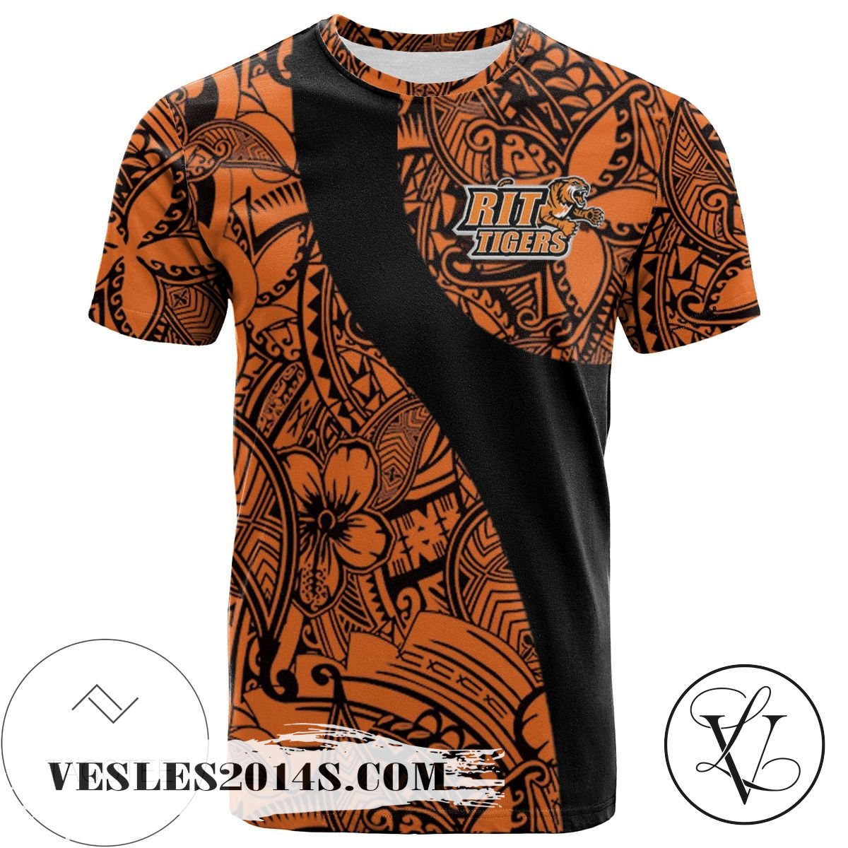 RIT Tigers All Over Print T-shirt Polynesian – NCAA RIT Tigers All Over Print T-shirt Polynesian – NCAA