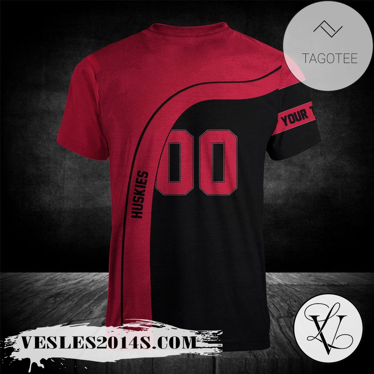 Rouyn-Noranda-Huskies-T-shirt-Curve-Personalized-Custom-Text-–-CA-HOCKEY-1