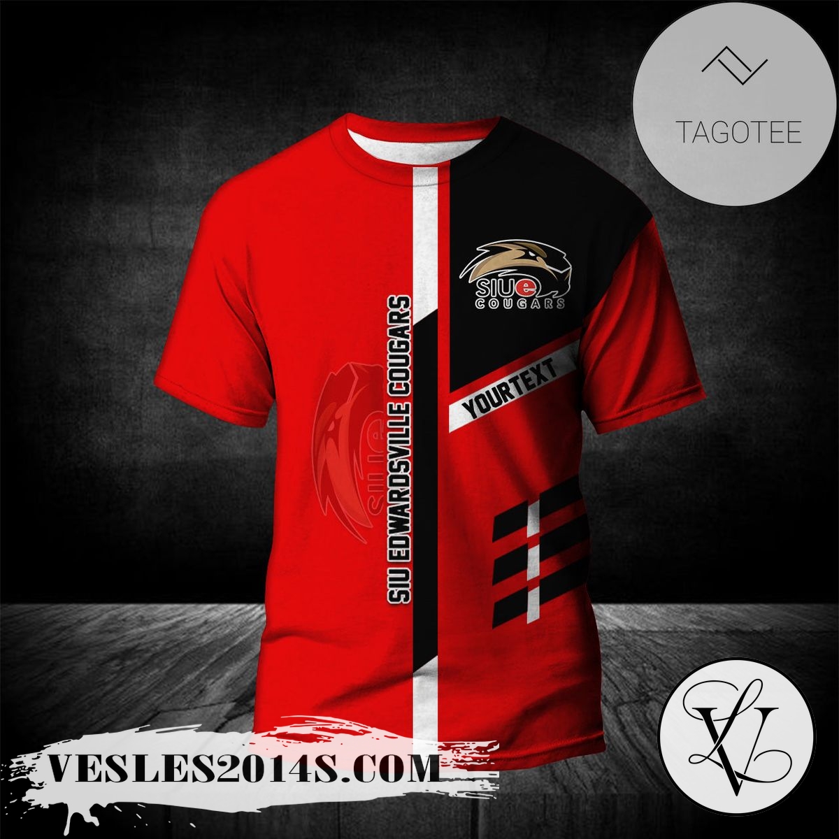 SIU Edwardsville Cougars Personalized Custom Text All Over Print T-shirt – NCAA SIU Edwardsville Cougars Personalized Custom Text All Over Print T-shirt – NCAA