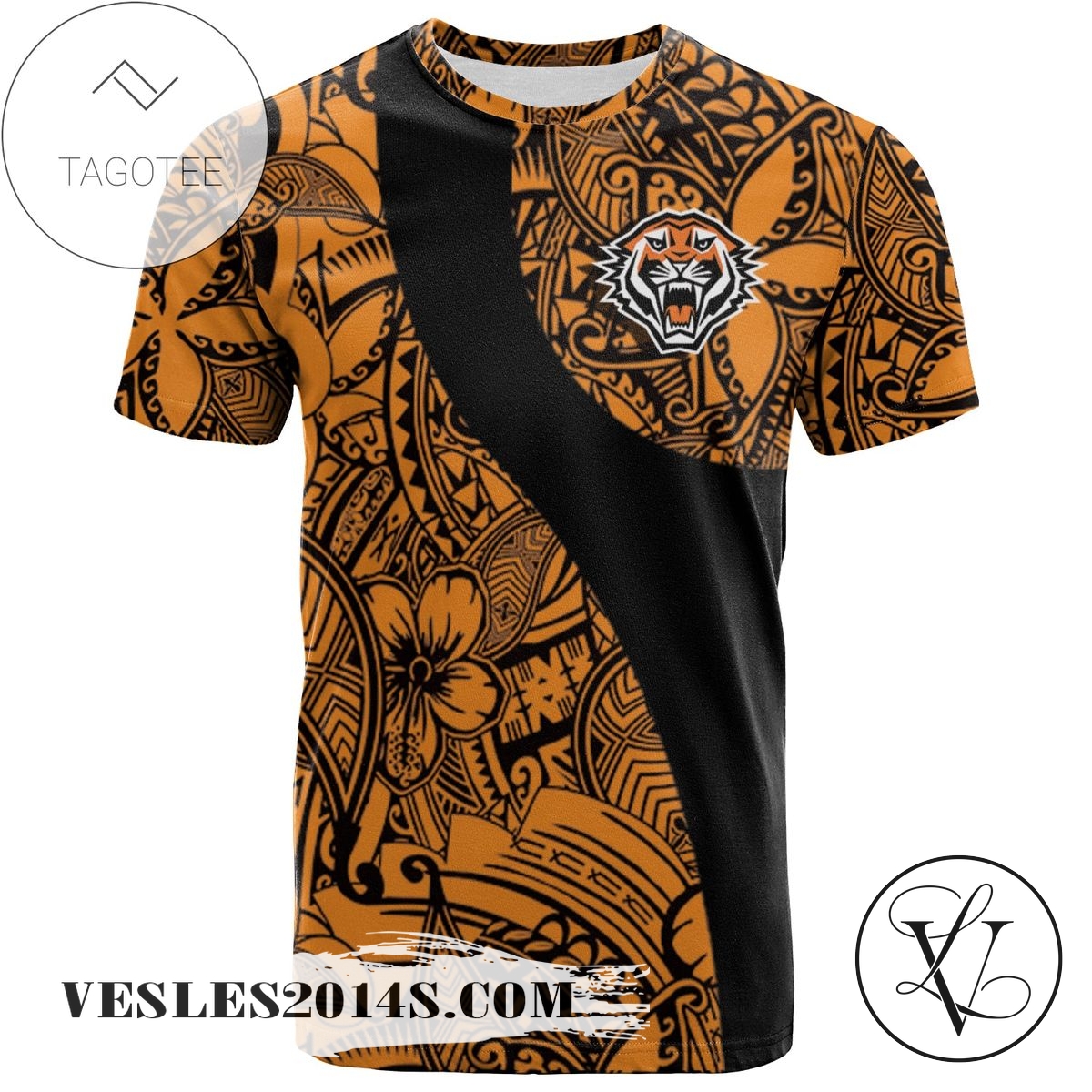 Wests Tigers All Over Print T-shirt Polynesian – NRL Wests Tigers All Over Print T-shirt Polynesian – NRL