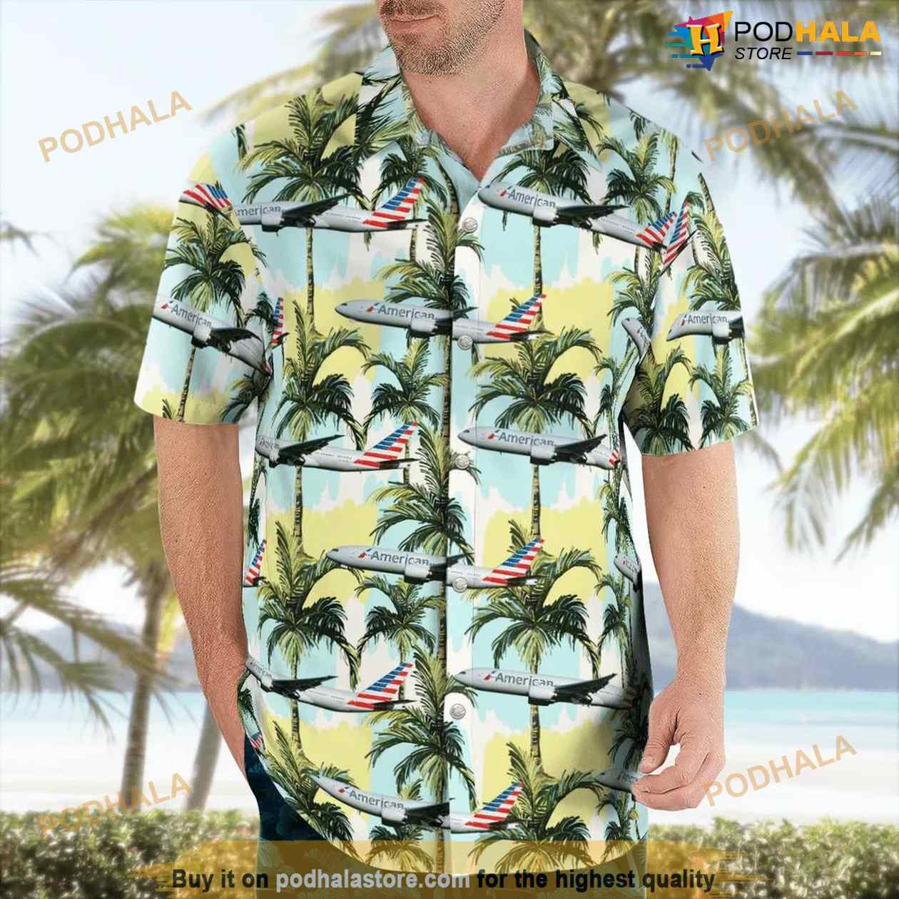 American Airlines Boeing 777-200ER Hawaiian Shirt Outfit