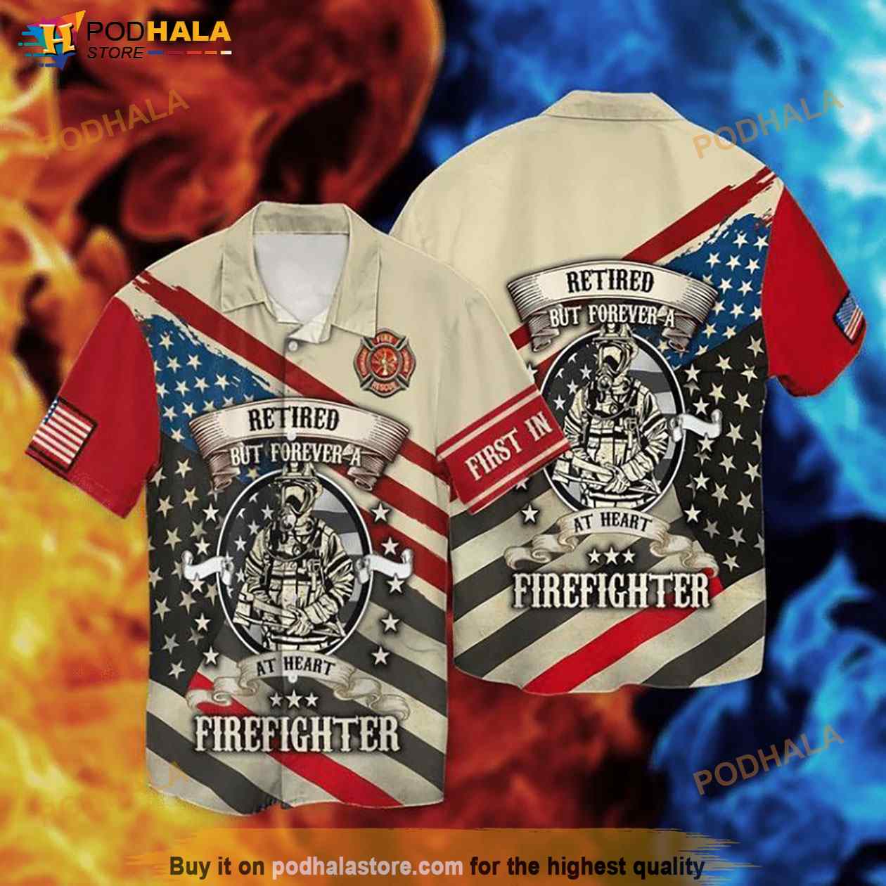 American-Flag-Retired-Firefighter-Retired-But-Forver-A-At-Heart-Firefjghter-Hawaiian-Shirt.jpg