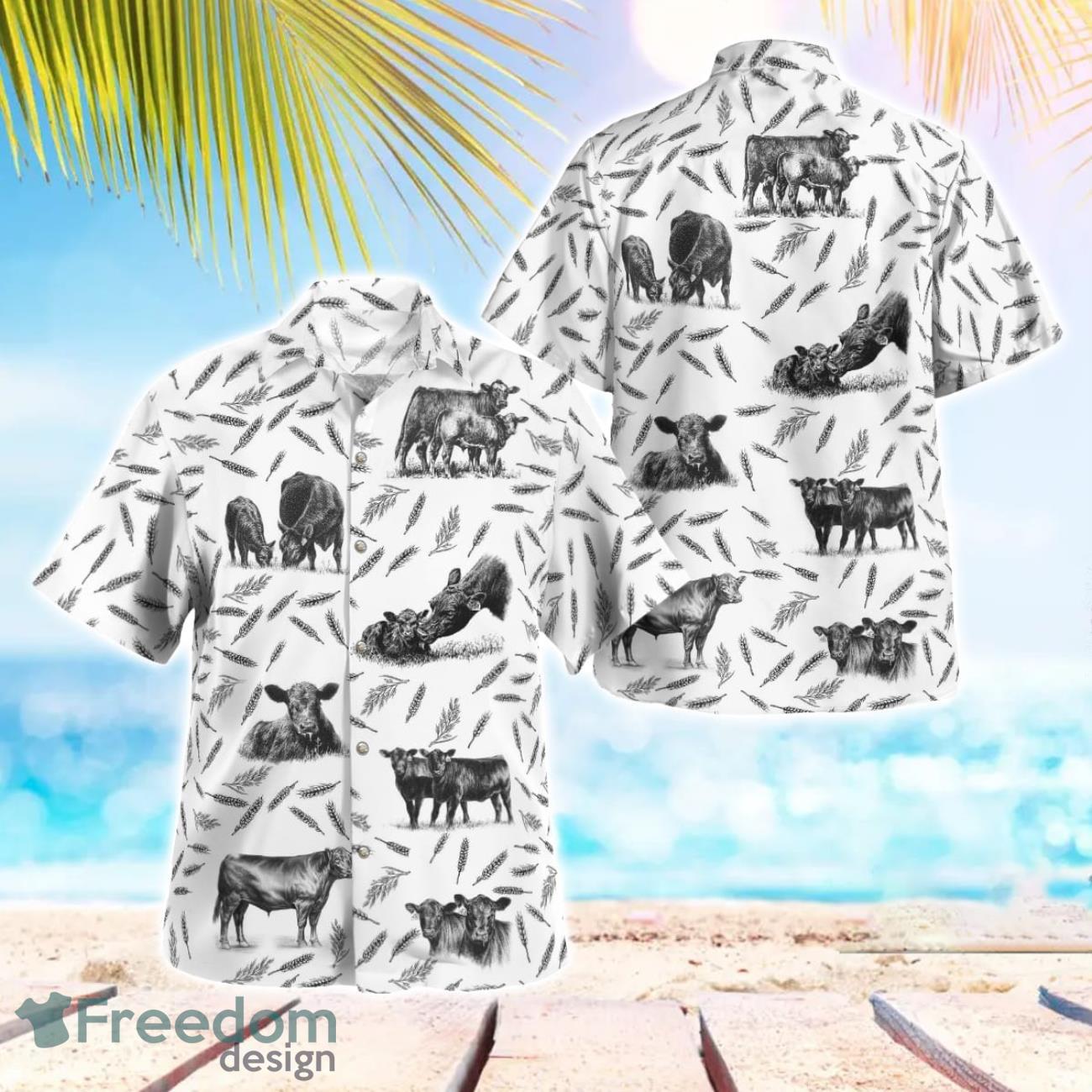 Angus Cattle Beach Hawaiian Shirt Gift For Summer Holiday Angus Cattle Beach Hawaiian Shirt Gift For Summer Holiday
