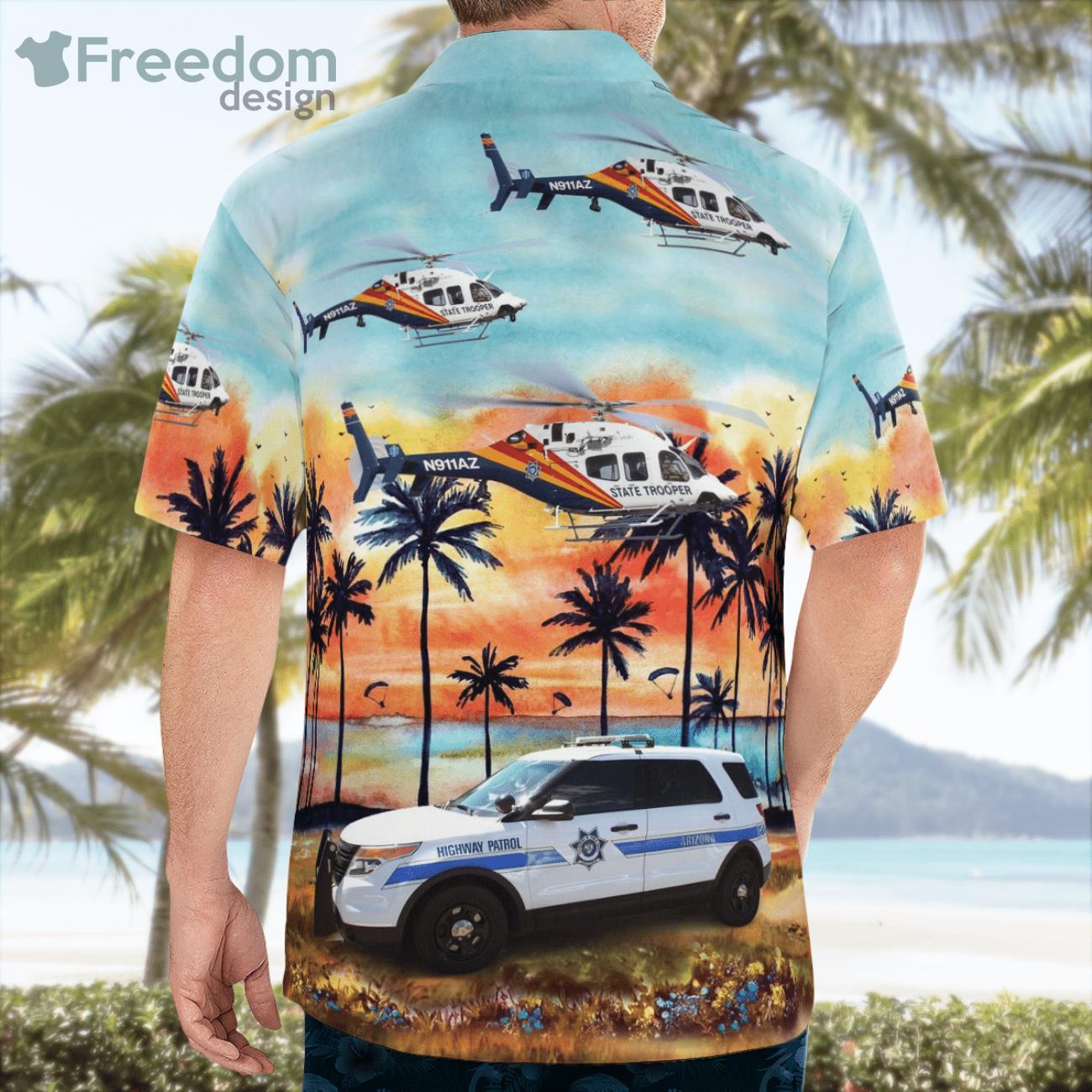 Arizona Department Of Public Safety Highway Patrol Ford Hawaiian Shirt