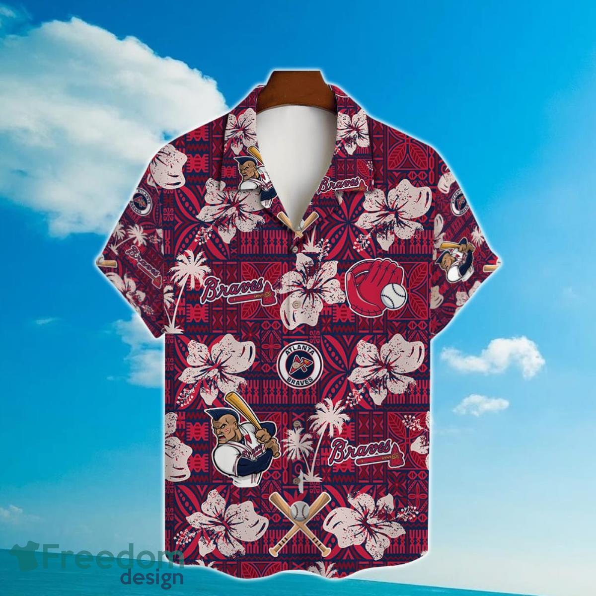 Atlanta Braves Hibiscus Pattern Vintage Hawaiian Shirt For Men Women
