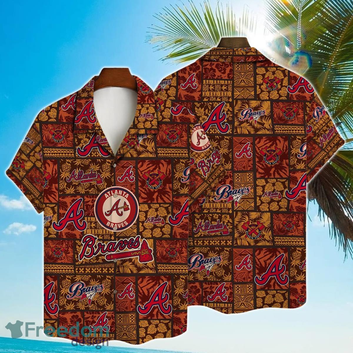 Atlanta Braves Major League Baseball Hawaiian Shirt with 3D Printed Design Atlanta Braves Major League Baseball Hawaiian Shirt with 3D Printed Design