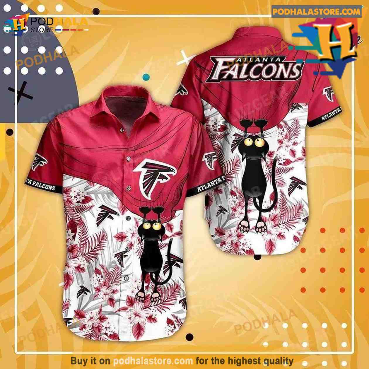 Atlanta-Falcons-NFL-Hawaiian-Shirt-Black-Cat-Graphic-3D-Printed-Hawaii-Shirt-Short-Best-Fan-Ever.jpg