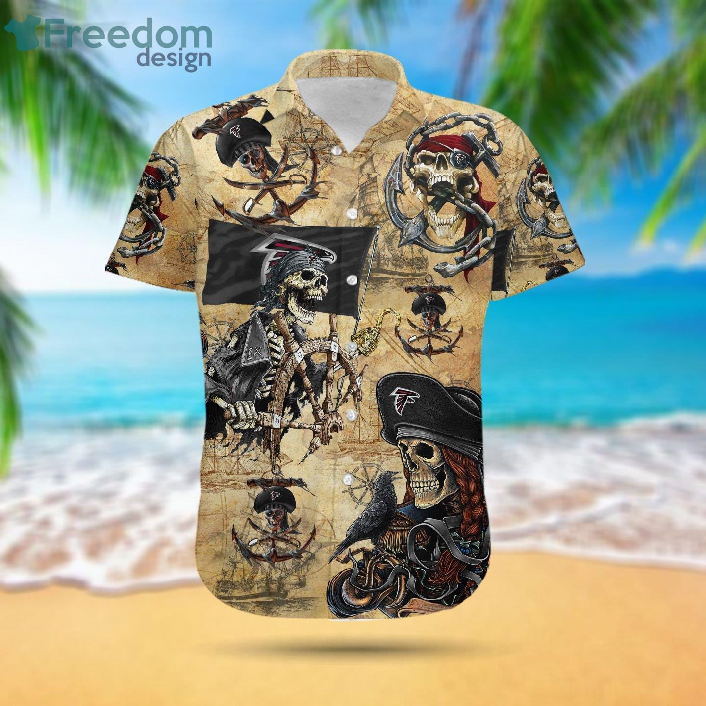 Atlanta Falcons Pirates Fans Pirates Skull Hawaiian Shirt
