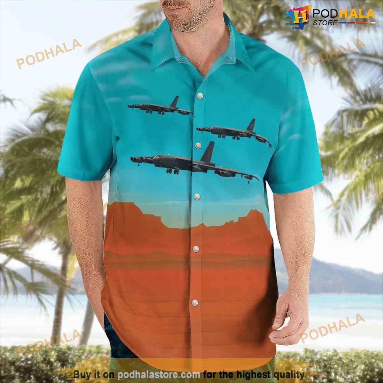 Australia Darwin Aviation Museum Boeing B-52G Stratofortress Hawaiian Shirt Man