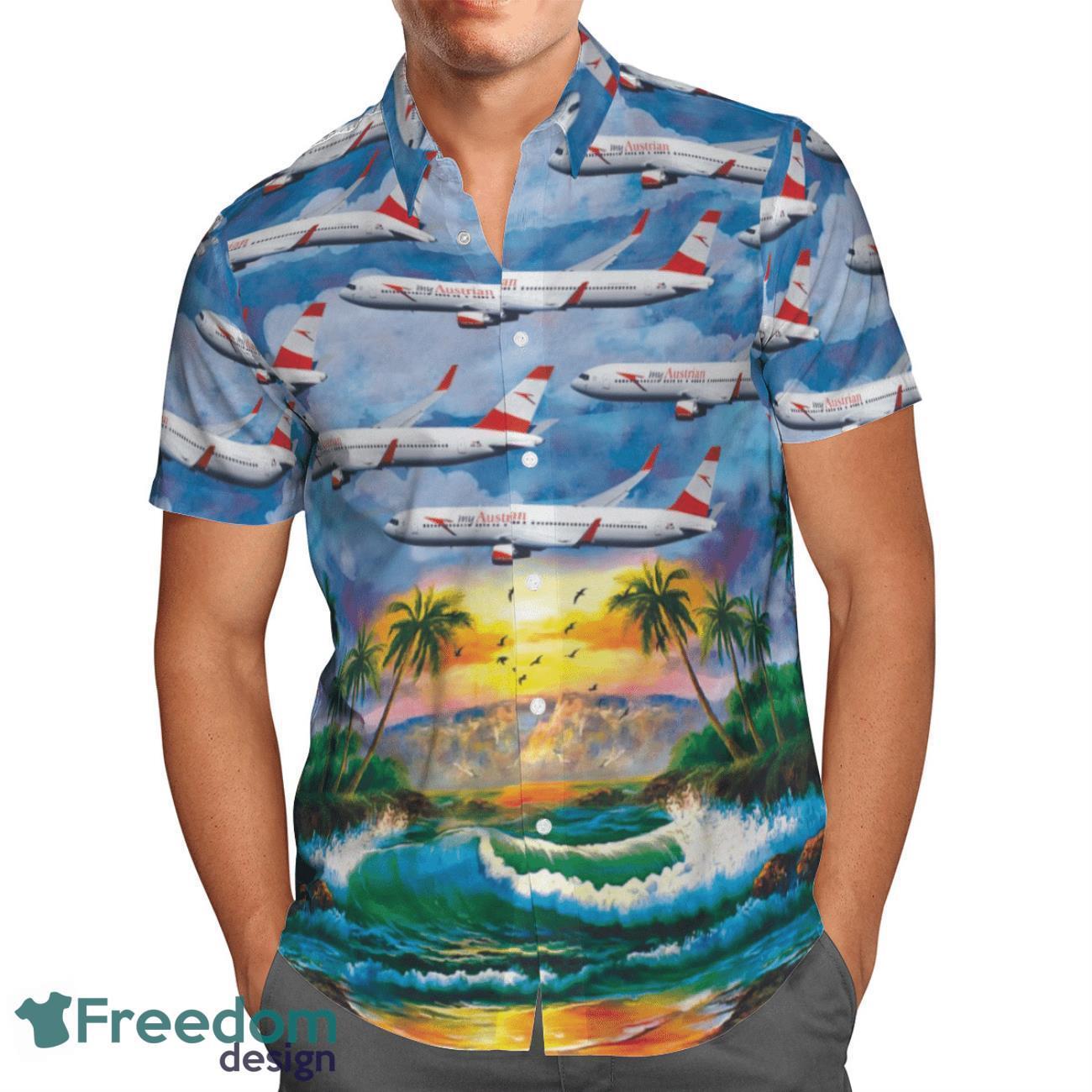 Austrian Airlines Boeing 767-31AER Hawaiian Shirt Button Shirt