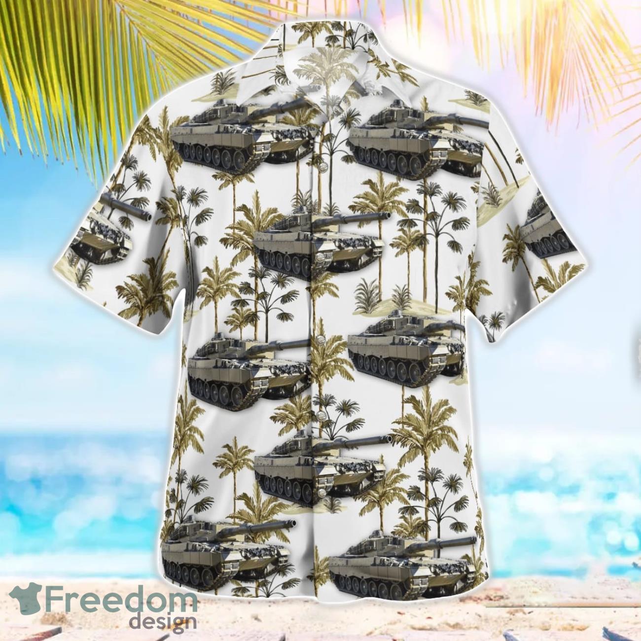 Austrian Army Leopard 2A4 Main Battle Tank Beach Hawaiian Shirt