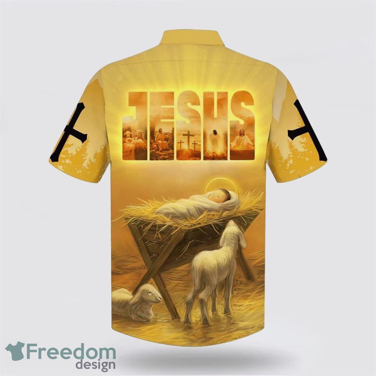 Baby Jesus In A Manger 3D Printing Summer Beach Shirt Hawaiian Shirts