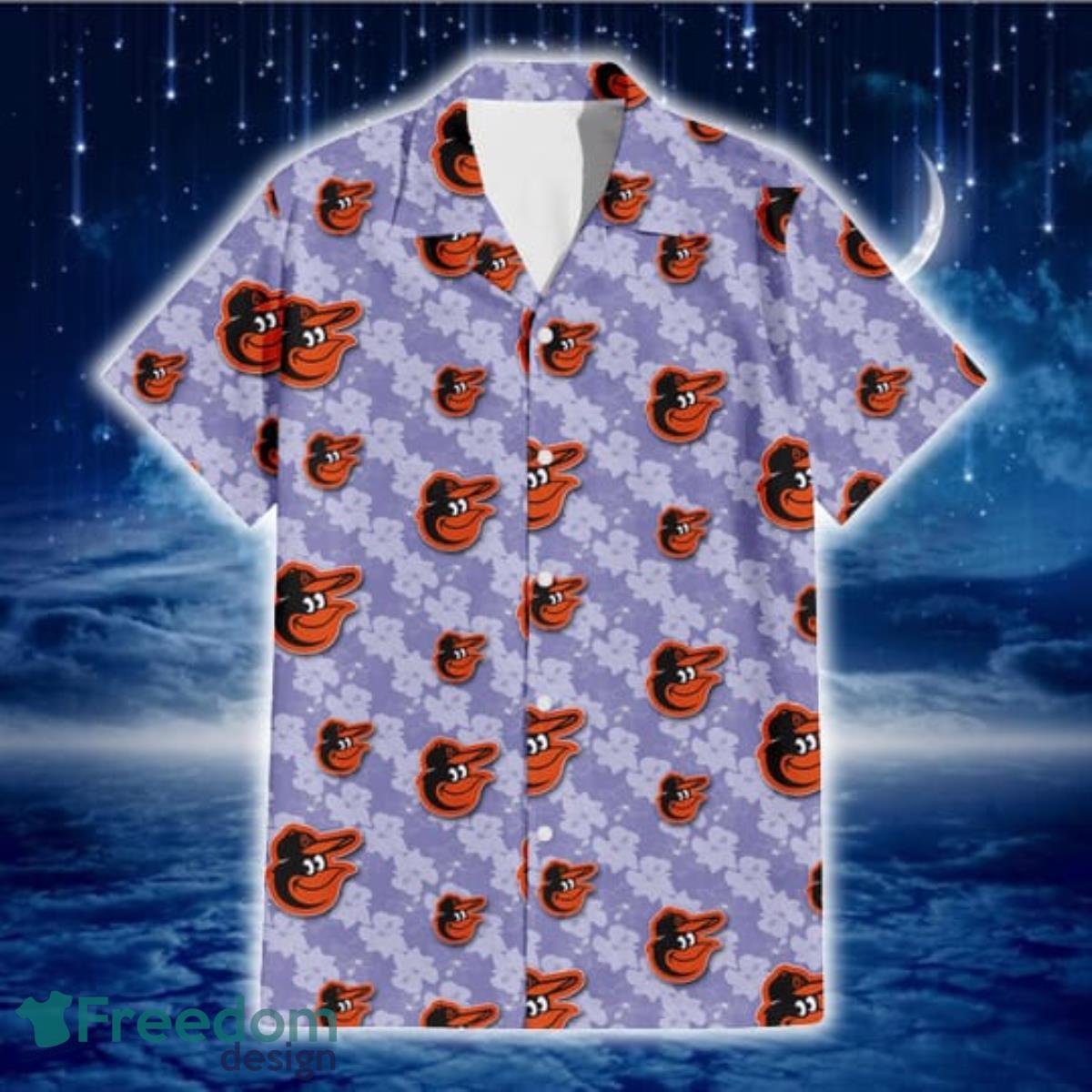 Baltimore-Orioles-Light-Purple-Hibiscus-Pattern-Stripe-Powder-Purple-3D-Hawaiian-Shirt-Gift-For-Fans-1