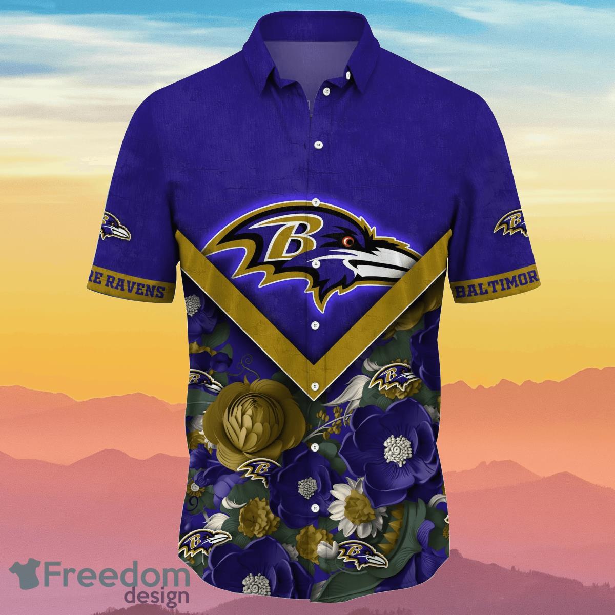 Baltimore Ravens NFL Flower Hawaiian Shirt Ideal Gift For Men And Women Fans