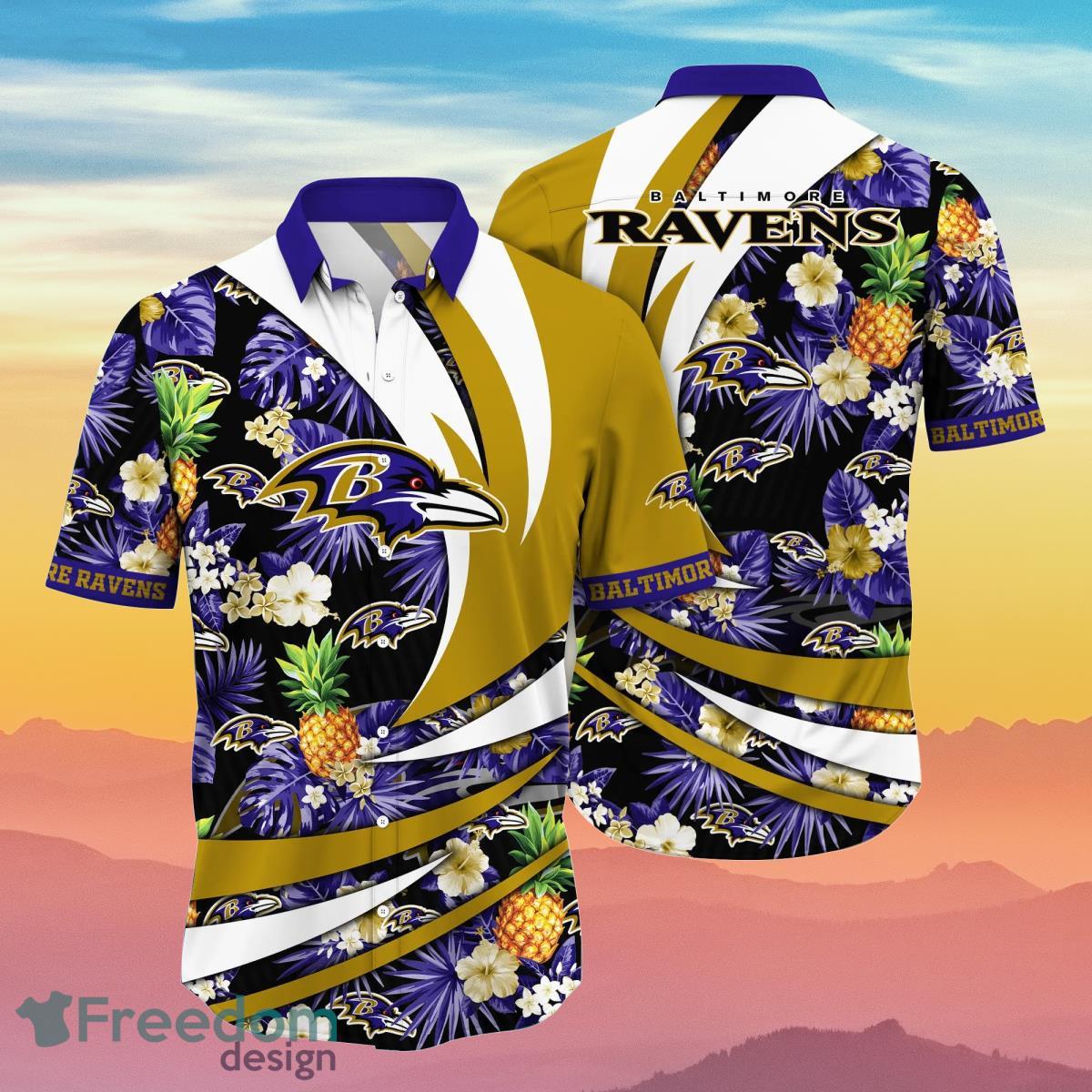 Baltimore Ravens NFL Flower Hawaiian Shirt Special Gift For Fans Baltimore Ravens NFL Flower Hawaiian Shirt Special Gift For Fans